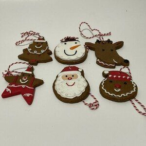 HALLMARK 6 GINGERBREAD Faux Cookie ORNAMENTS